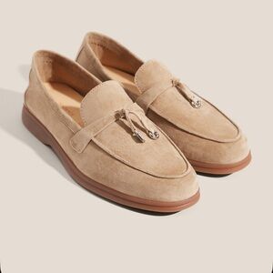SUEDE CAMEL BROWN WOMENS LOAFERS EUR 39/US 8-8.5